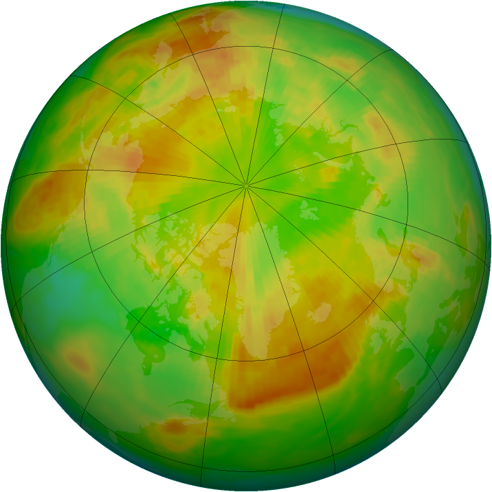 Arctic ozone map for 25 May 1986